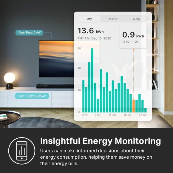 New! Kasa Matter Smart Plug w/ Energy Monitoring, 2-Pack - Picture 5 of 13